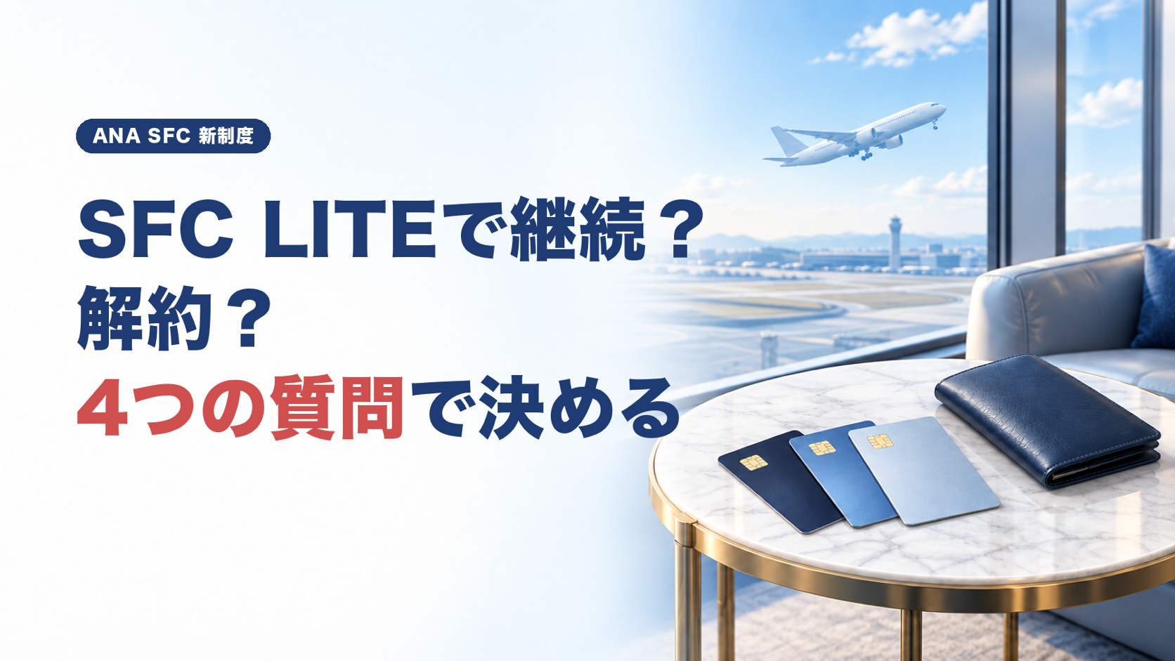 ANA SFCはLITEで持つ？解約する？4つの質問で決める判断フローと代わりのカード